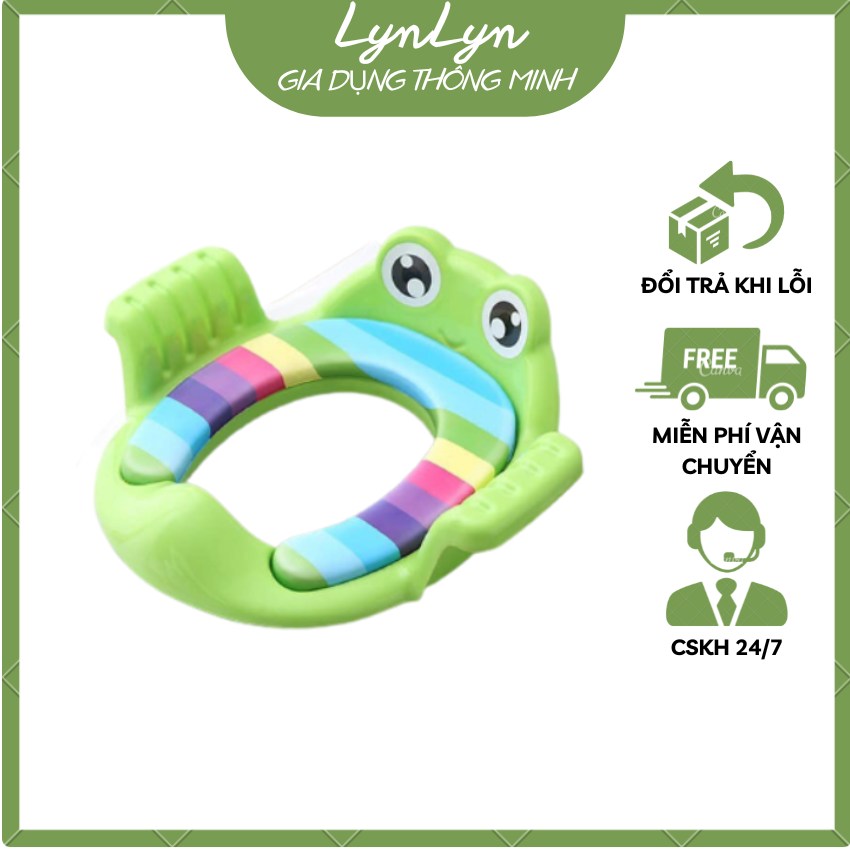 Bồn cầu cho bé -Ghế ngồi thu nhỏ bồn cầu có tay vịn cho bé