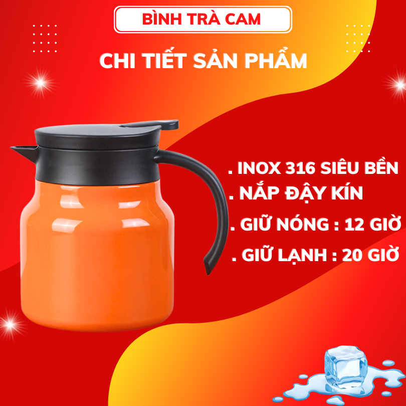 Bình pha trà giữ nhiệt 1 lít inox 316 giữ nhiệt 18 giờ tặng kèm 4 ly ,  bình lọc trà thủy tinh lọc cafe và nước trái cây