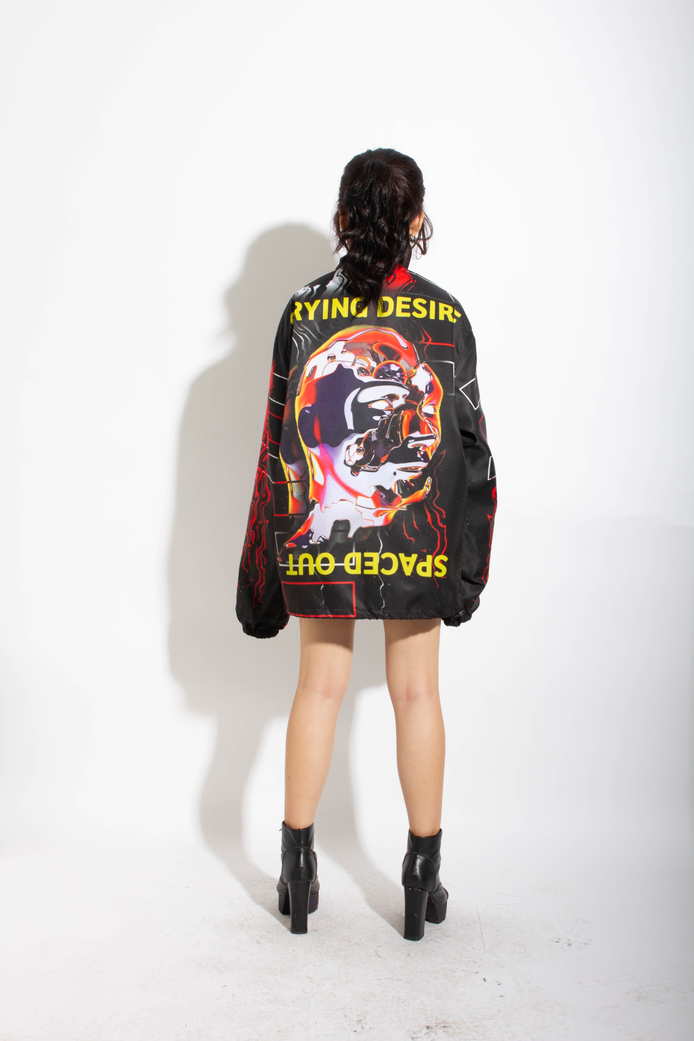 PARADOX Áo khoác dù dây kéo MINERAL ZIP OVER-PRINTED JACKET