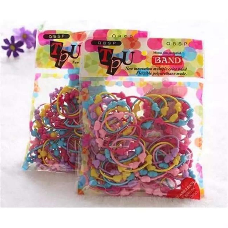 1 Gói 50 dây chun cột tóc dễ thương, cho bé
