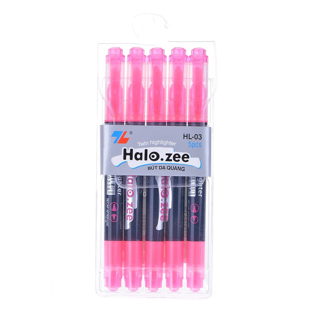 [HCM]1 hộp 5 cây bút dạ quang(highlight) Thiên Long HL-03hai đầu nhỏ:1 đầu tròn 1mm và 1 đầu dẹt 3mm.cực đẹptiện dụng