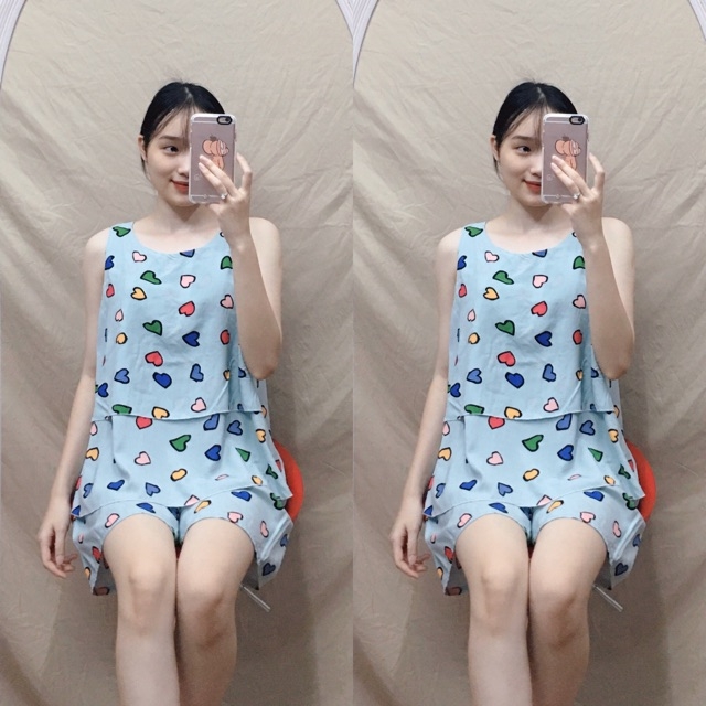 Bộ đồ Bầu hè CHẤT lanh  mềm mát dễ thương