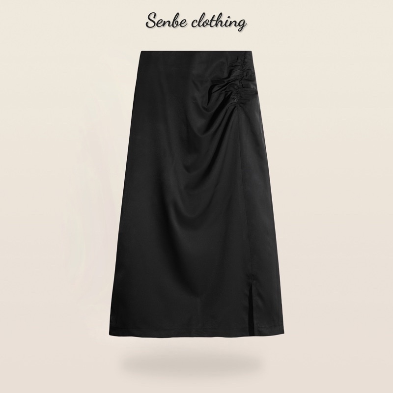 Chân Váy Lụa Rút - Đen  [Cv011 - Senbe Clothing]