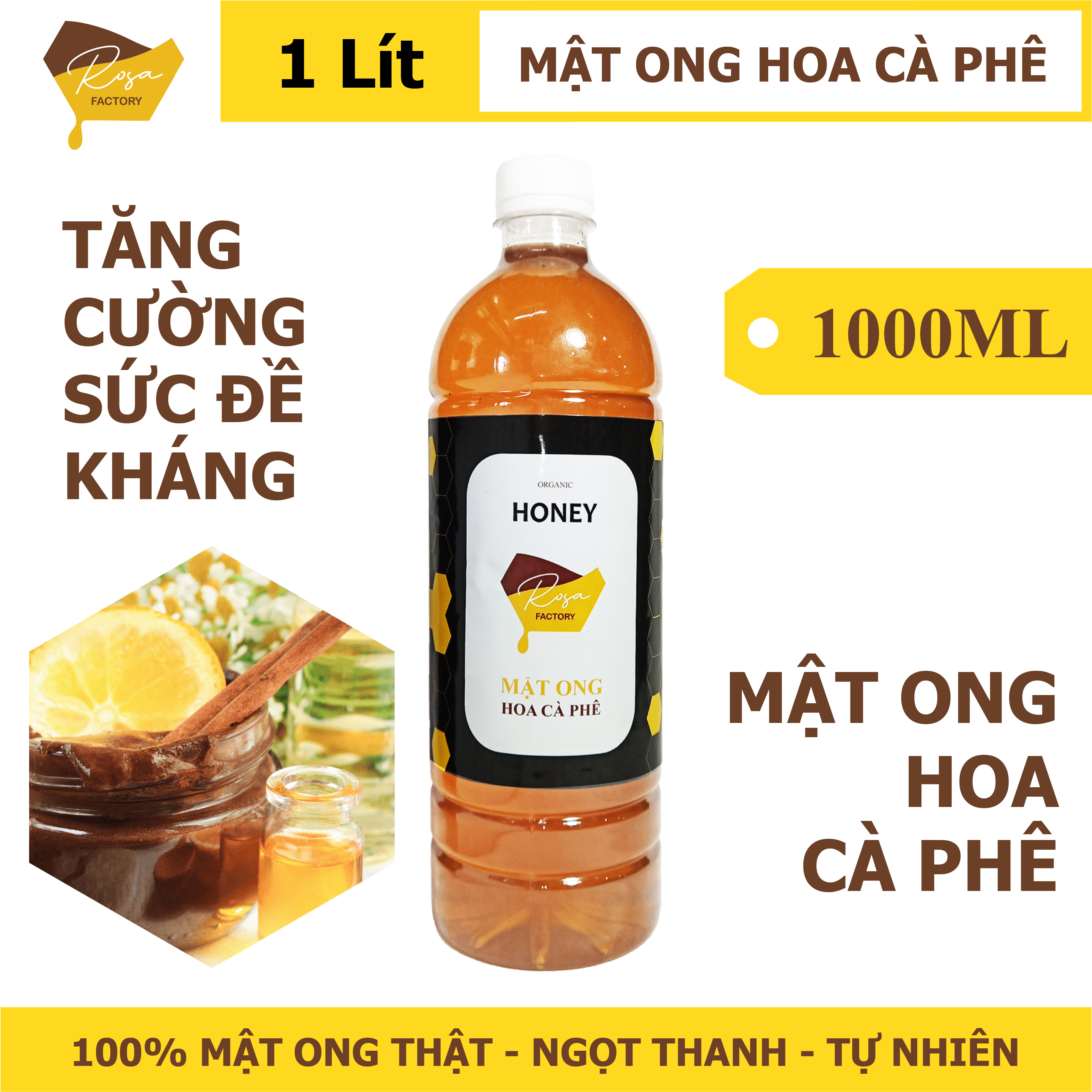 Mật ong sạch nguyên chất hoa cà phê Bảo Lộc thương hiệu sạch Rosa Farm