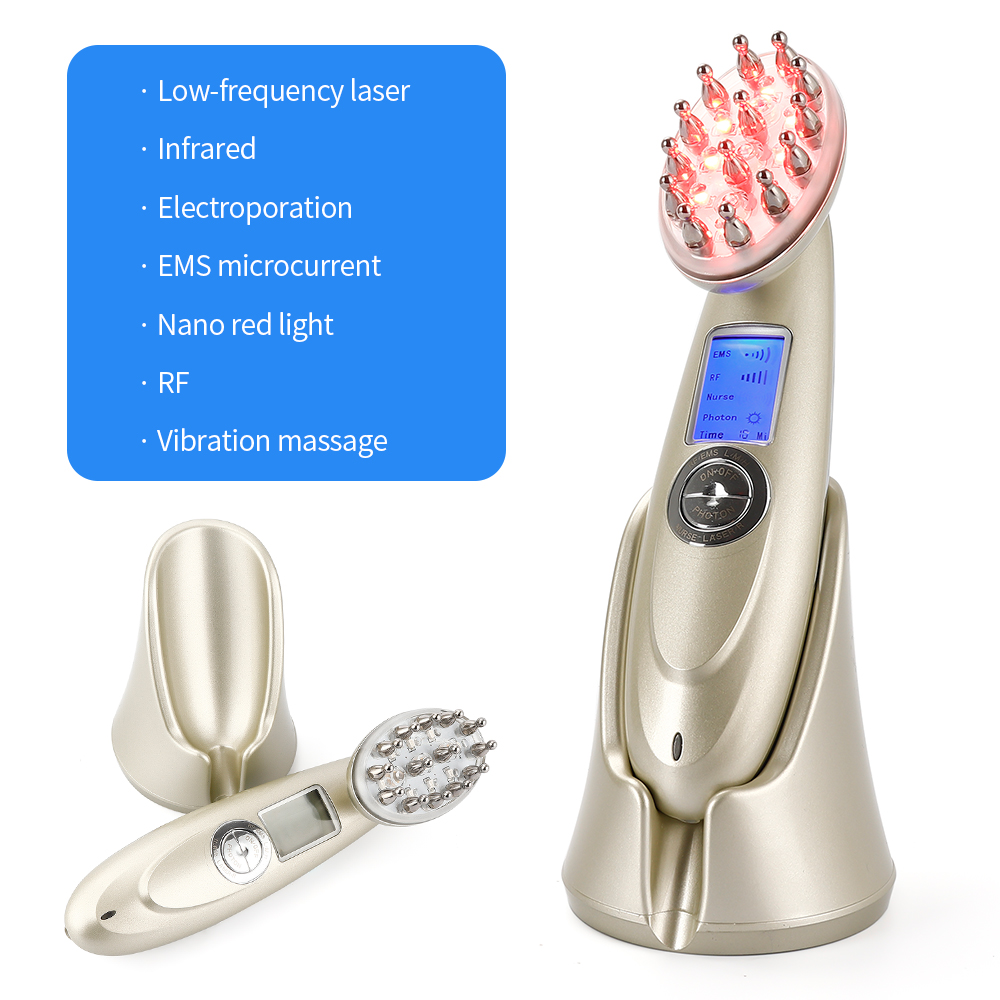 Lược điện hỗ trợ mọc tóc bằng laser chống rụng tóc bằng hồng ngoại rf ems nano led mát xa da đầu foreverlily - INTL