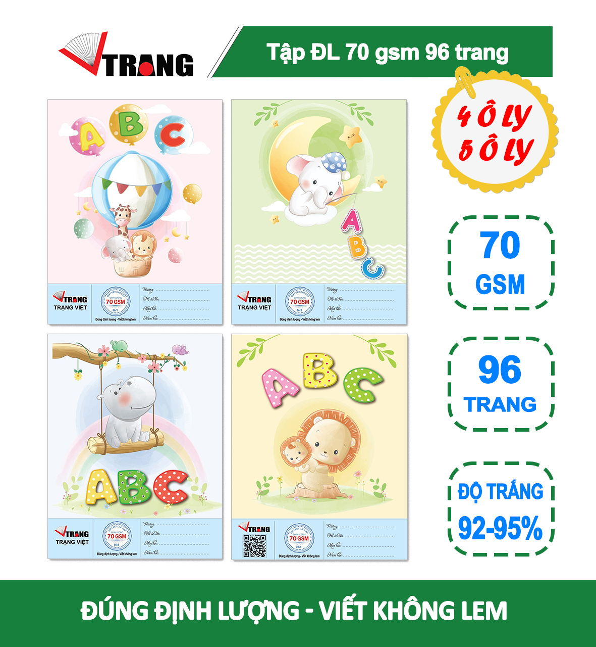 10 CUỐN TẬP ABC 96 TRANG GIÁ RẺ