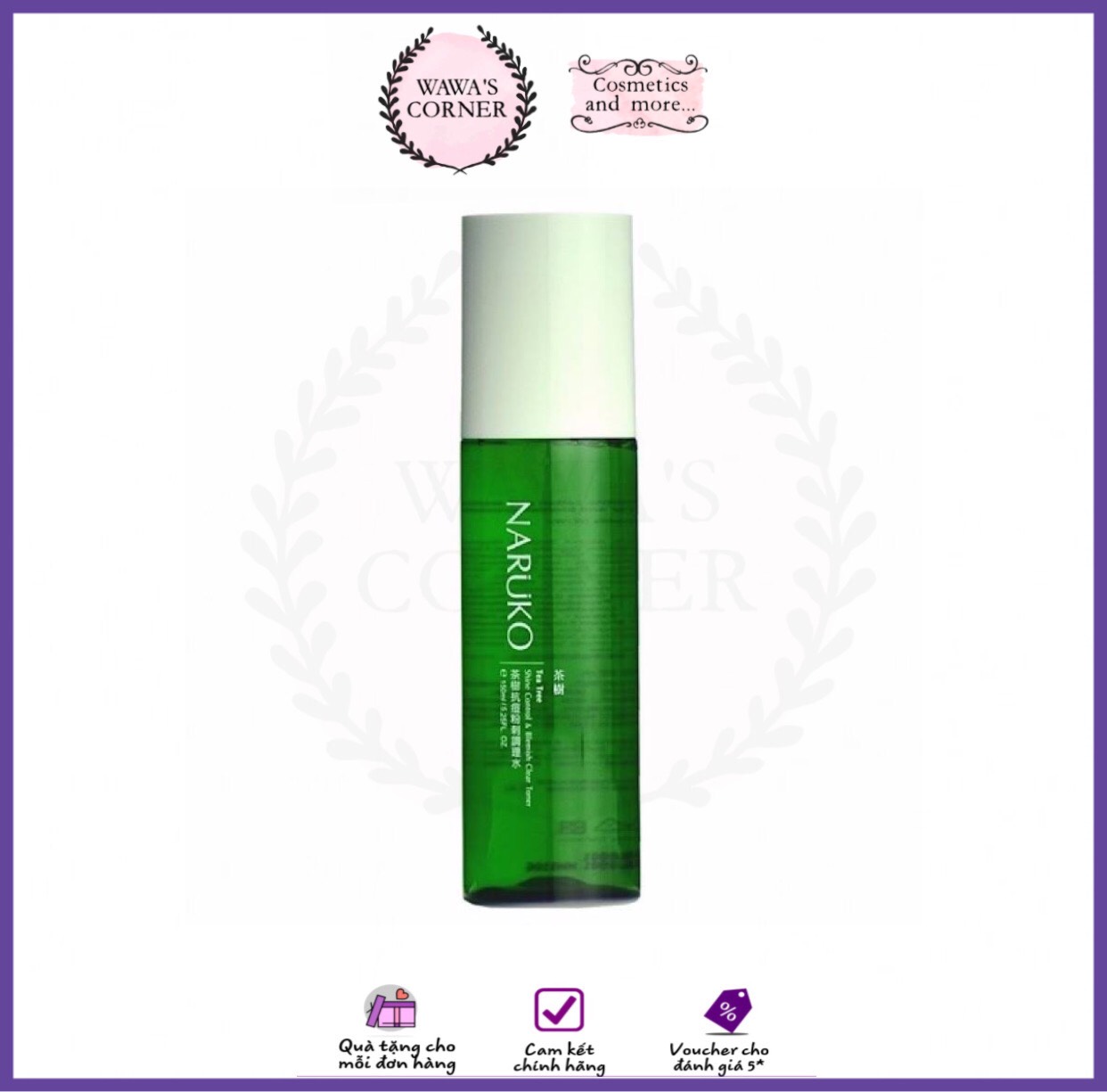 (CHÍNH HÃNG - ĐÀI LOAN) NARUKO TONER TRÀM TRÀ NGĂN NGỪA VÀ HẠN CHẾ MỤN Naruko Tea Tree shine Control