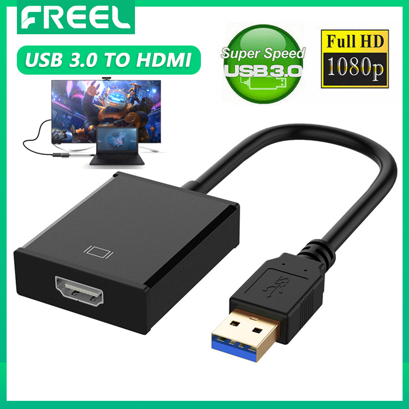 Hd 1080p usb 3.0 to hdmi adapter external graphics card audio video converter cable support windows xp vista win7/8