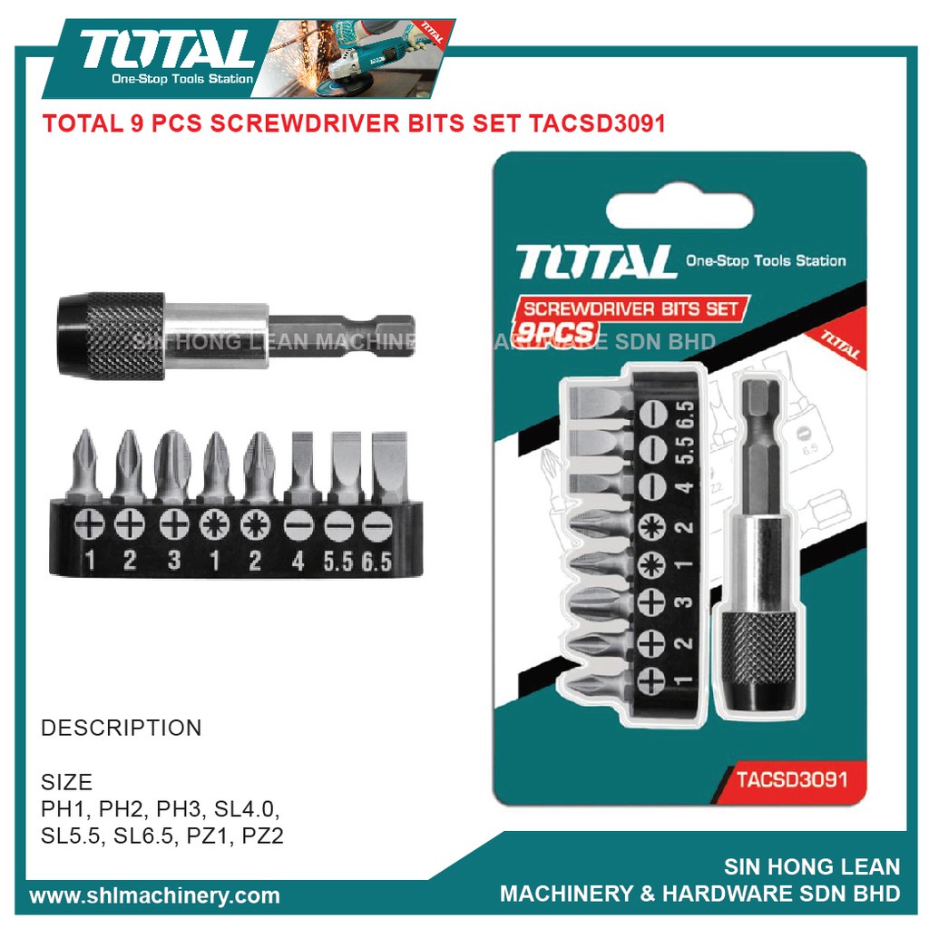 Bộ 9 đầu tua vít tacsd3091 total