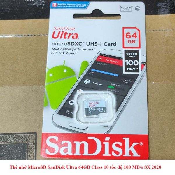Thẻ nhớ MicroSDHC 64GB SanDisk Ultra Class 10 667x 100MB/s