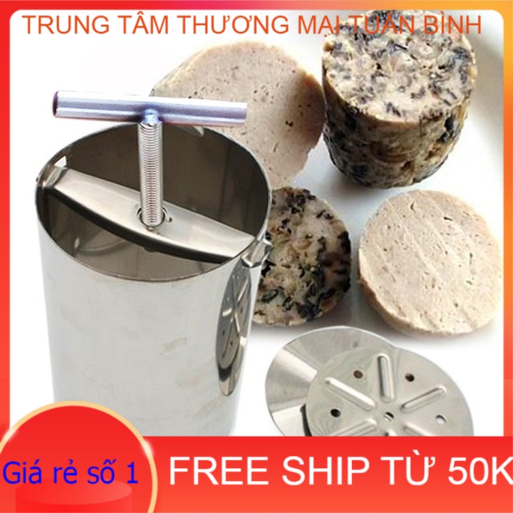 Khuôn làm giò xào inox 1-2 kg, khuôn làm giò chả, khuôn ép giò thủ - dụng cụ làm giò