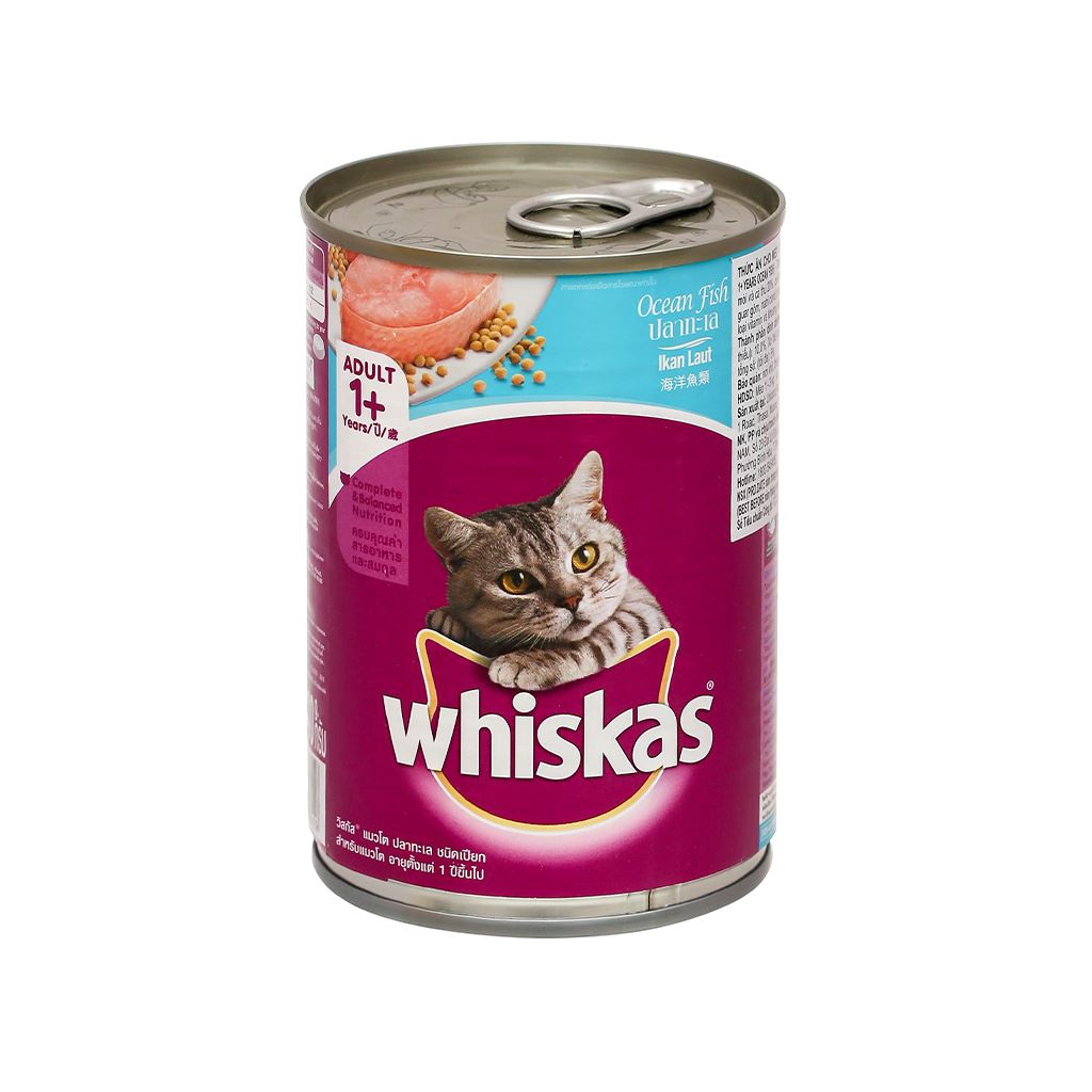 Thức ăn cho mèo lớn Whiskas dạng ướt lon 400g