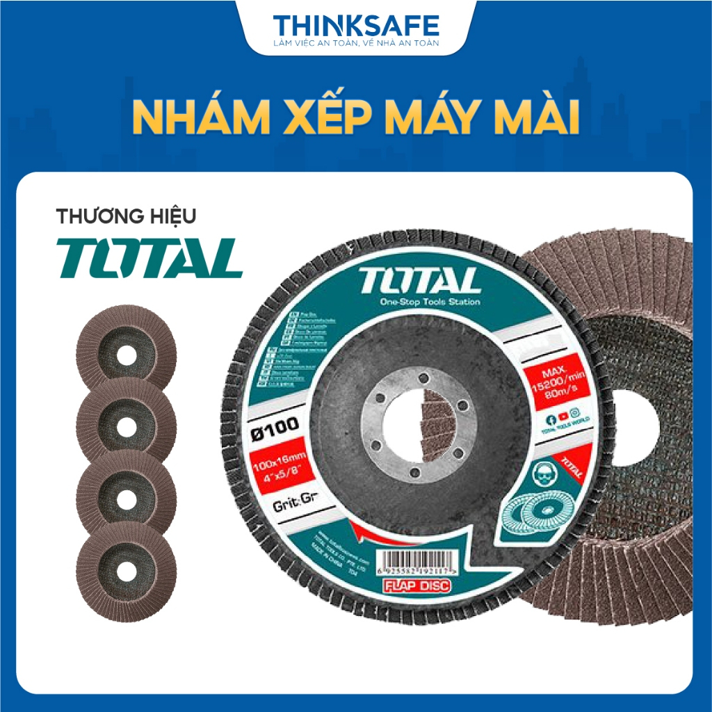 Total flap disc for steel, cast iron, P40, P60, p80 100mm * 16mm grinding disc-johnsafe