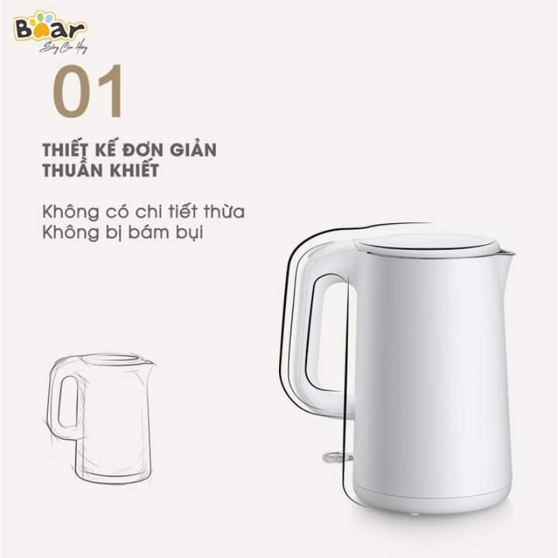 Ấm Đun Nước Siêu Tốc 1.5 Lít Bear Zdh-B15T1