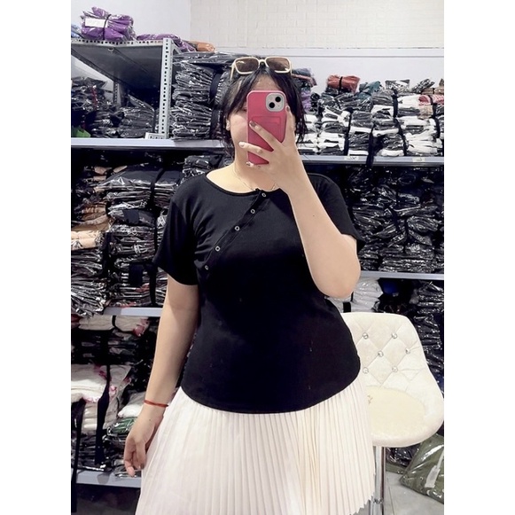 Áo Thun Cổ Trụ Nút Bấm Bigsize Chất Thun Gân