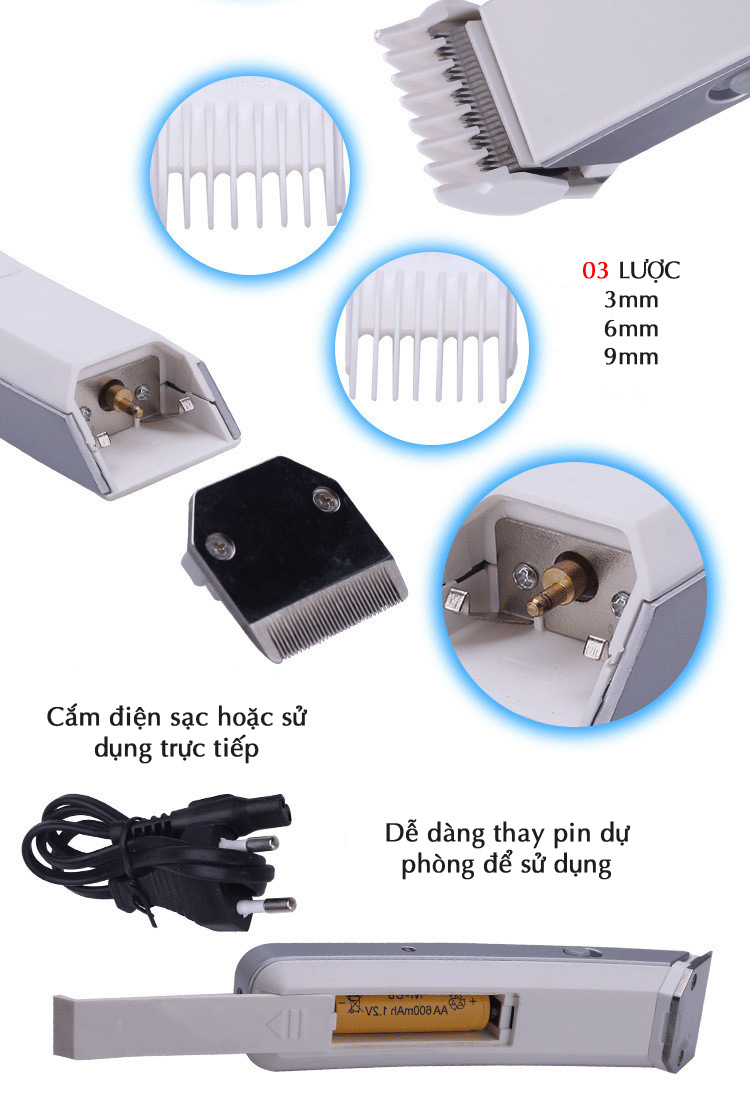 TÔNG ĐƠ CẮT TÓC CAO CẤP NS - 216 - [ Tông đơ hớt tóc - Tông đơ trẻ em - Máy hớt tóc - Máy cắt tóc ]