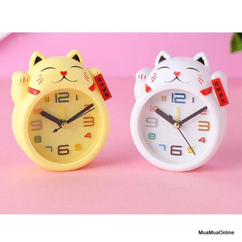 Đồng hồ báo thức hình mèo thần tài