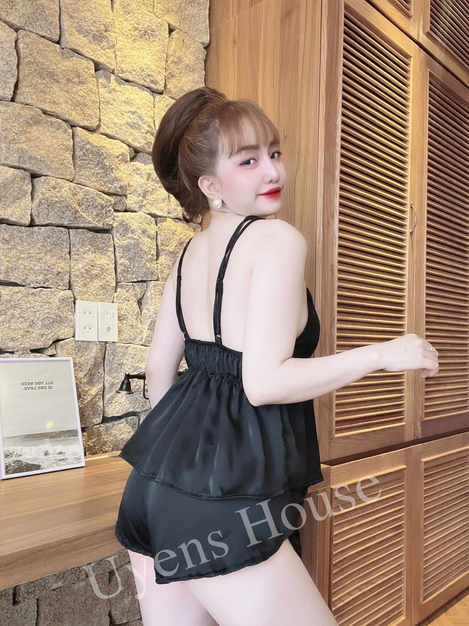 [SIZE 40-65KG] Bộ ngủ 2 dây có mút ngực chất satin mềm mịn