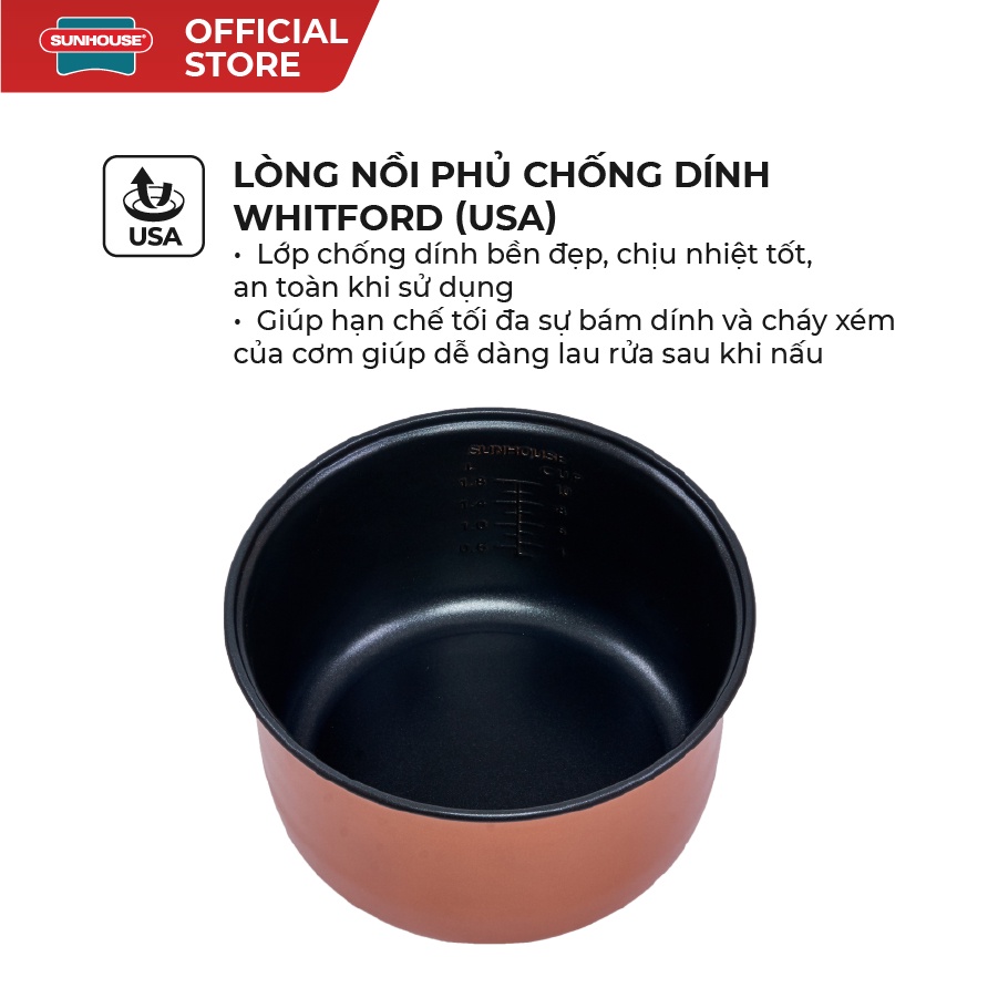 Nồi cơm điện 1.8L SUNHOUSE SHD8602