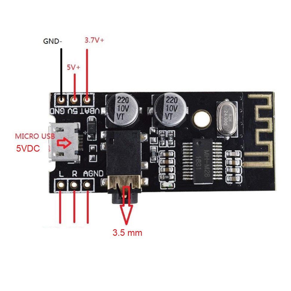 Mạch Bluetooth 4.2 thu phát âm thanh MH-M28