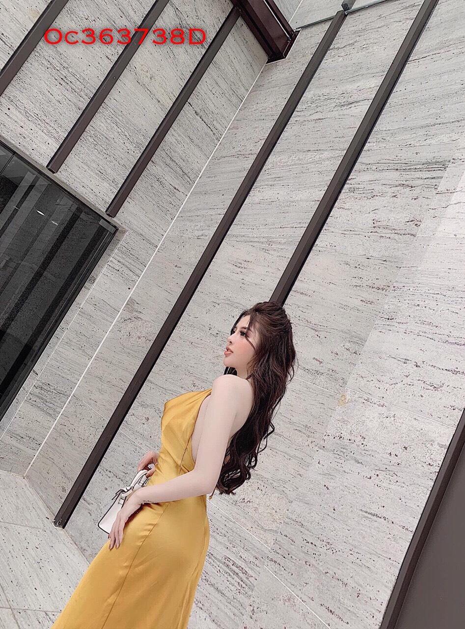 (Hình thật ) Đầm phi cổ đỗ cột dây hàng thiết kế cao cấp HOT nhất 2019