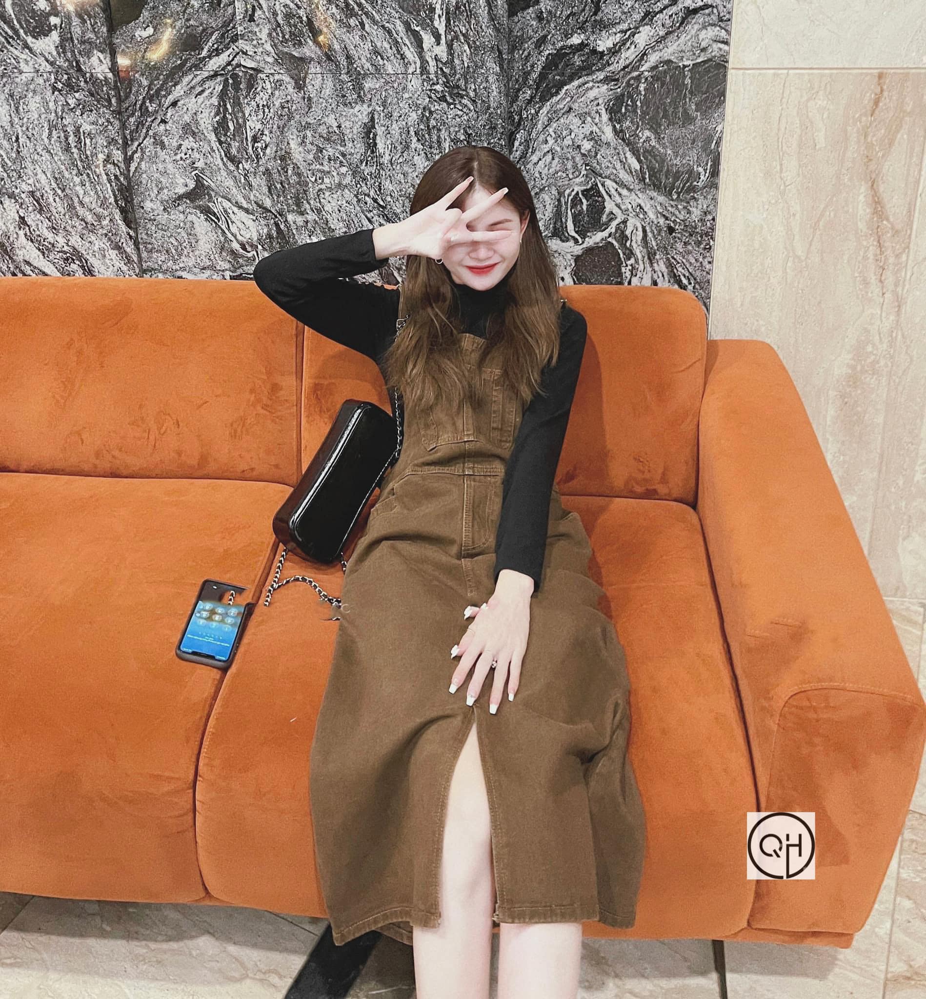Yếm Bò Nâu Dáng Váy Siêu Hot