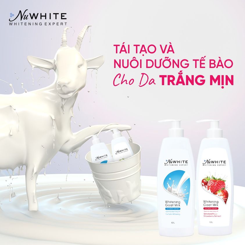 Sữa tắm NuWhite sữa dê dưỡng trắng da 1.2L