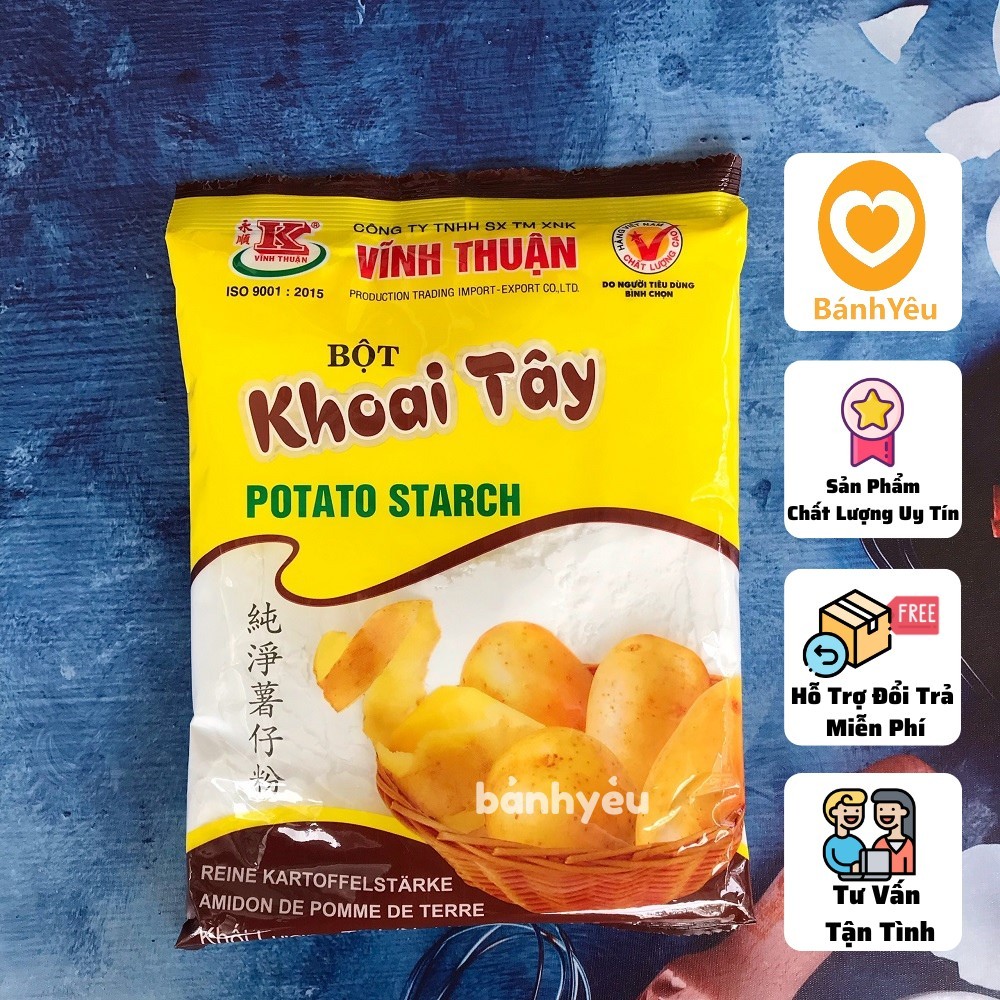 Tinh Bột Khoai Tây Vĩnh Thuận 340g tinh bột khoai tây 100% được sử dụng rộng rãi trog chế biến thực phẩm làm baanh, món ăn