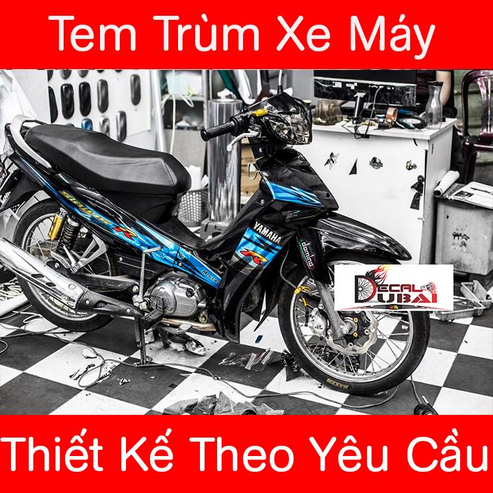 Tem Trùm Xe Sirius Xanh Đen Siêu Đẹp