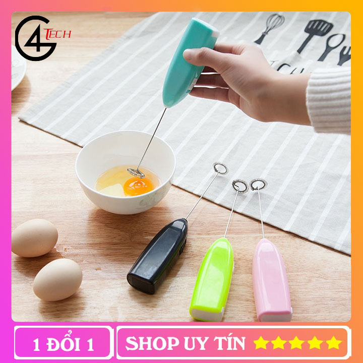 Máy Đánh Trứng Cà Phê Cầm Tay Mini, Máy Đánh Trứng Dùng Pin 1 Tốc Độ