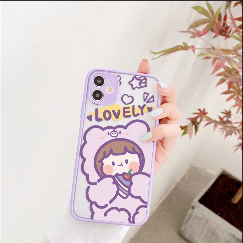 Ốp Lưng IP Basic Camera In Hình Siêu Cute Lưng Nhám(bảo vệ cam)