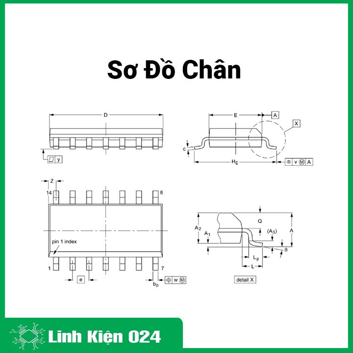 IC 74HC86 DIP14/SOP14 4 đầu vào độc lập