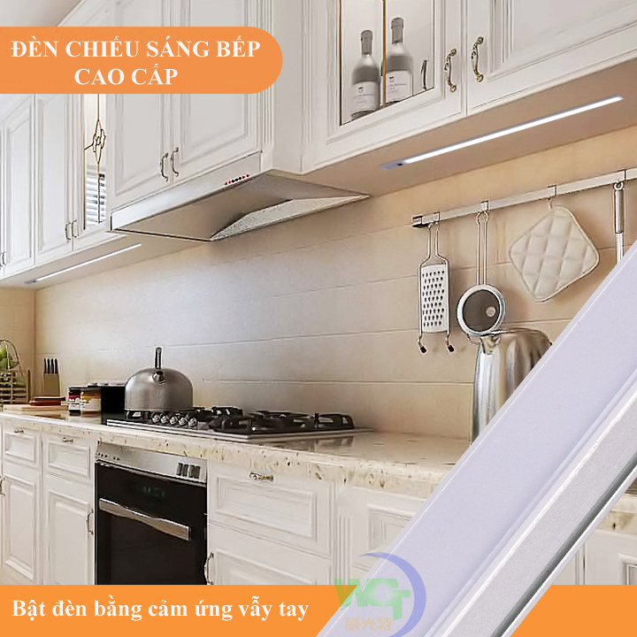 Đèn cảm ứng vẫy tay lắp tủ bếp dài 60cm bóng 11w kèm nguồn 12V 1A