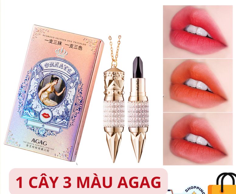 Son kem lì 💄freeship💄son 3 màu agag kim cương lâu trôi, mềm mại, dưỡng ẩm chống trôi