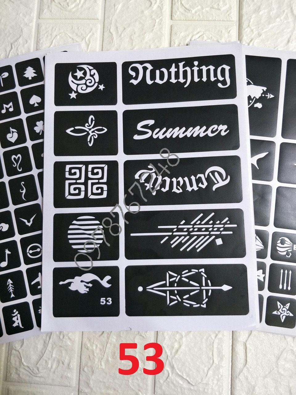 KHUÔN XĂM HÌNH XĂM TẠM THỜI 53 KHỔ A4 không kèm mực