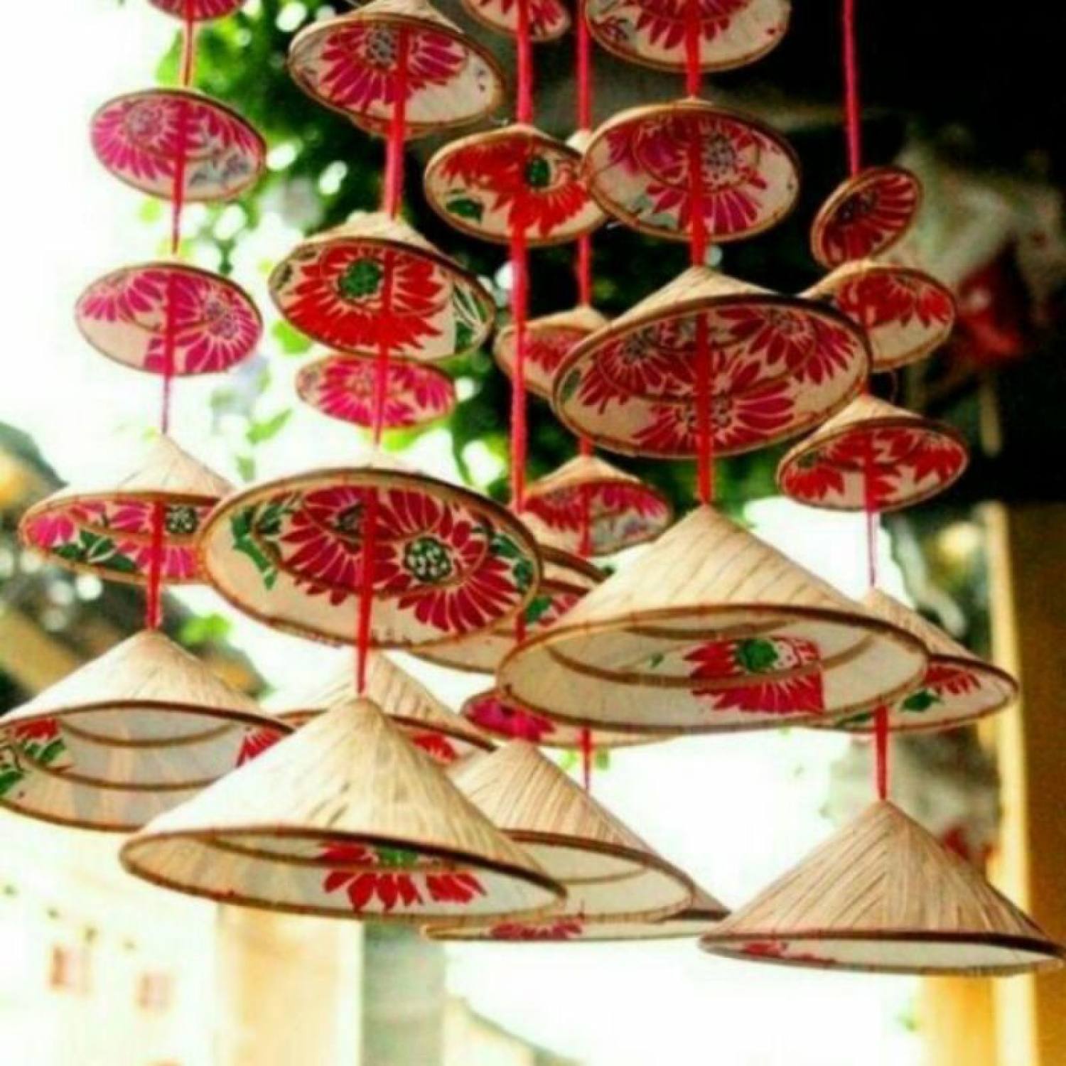 Combo 10 dây nón lá trang trí 5c/dây lh 0978945425