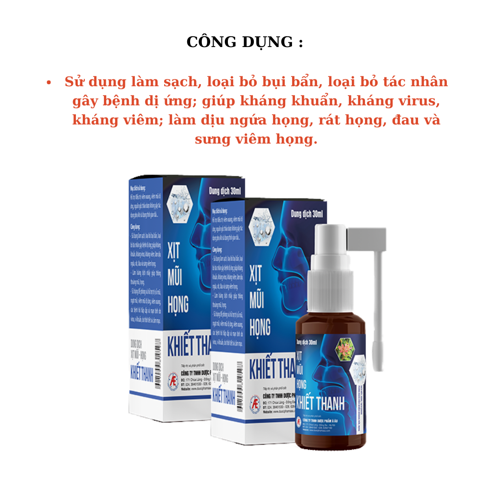 Xịt mũi họng Khiết Thanh 30ml