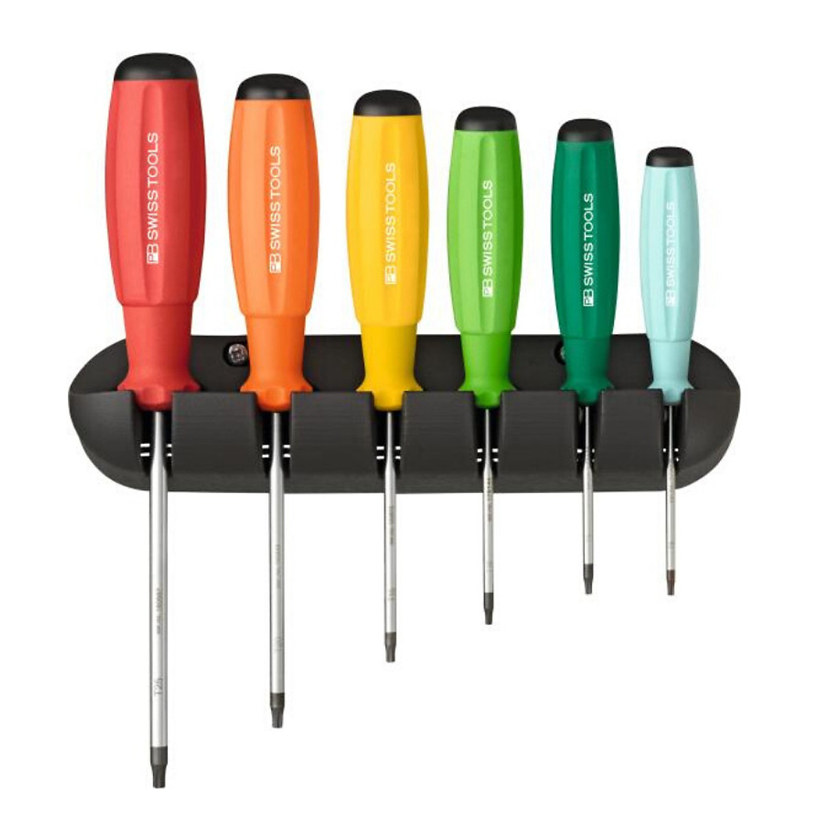 Bộ tua vít hoa thị tay cầm swiss grip pb swiss tools 6 cây có giá gắn pb 8440.rb - hàng chính hãng 100% từ thụy sĩ