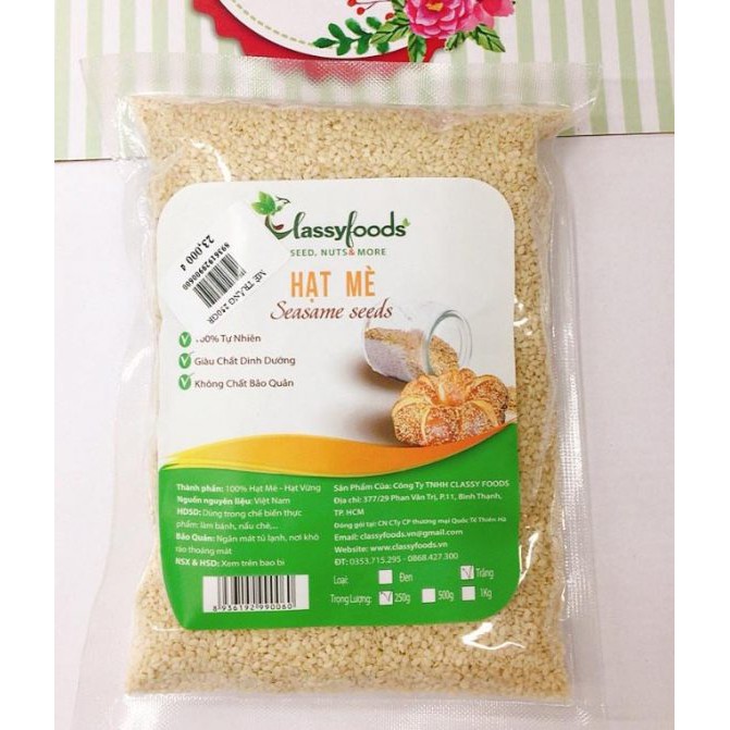 Hạt Mè,Vừng Trắng Chưa Rang 100g