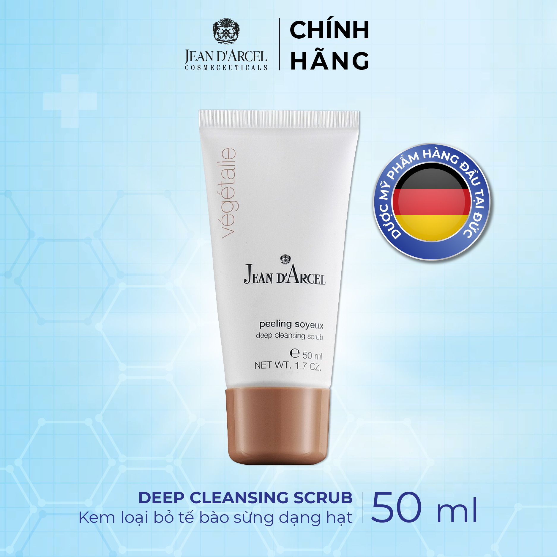 J135 Tẩy tế bào chết dạng hạt thế hệ mới Vegetalie - Deep Cleansing Scrub 50ml - Jean d'Arcel