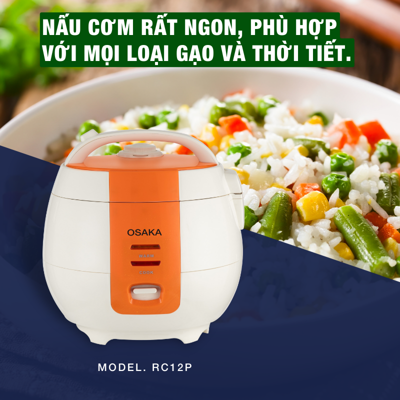 Nồi cơm điện cao cấp lòng "NIÊU" OSAKA RC-12P 1.2L