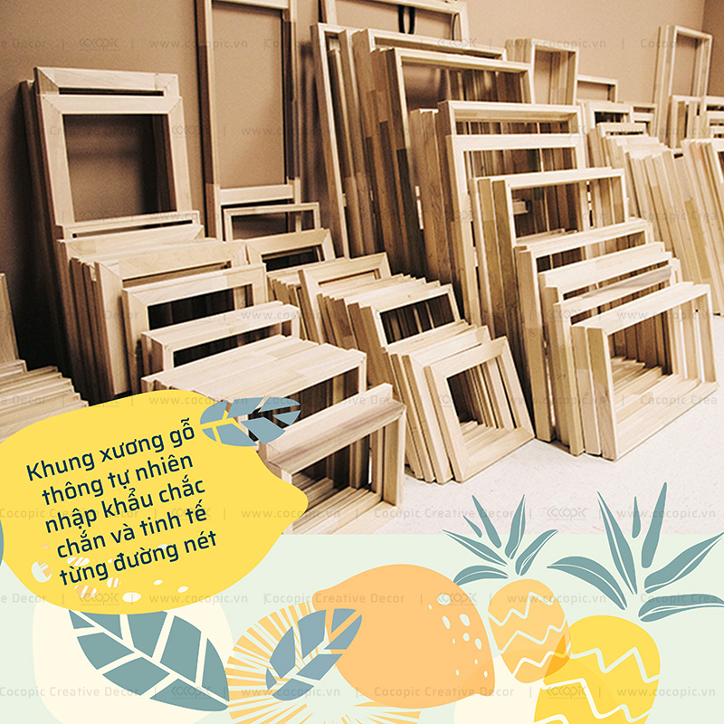 Sắt xi khung gỗ căng vải canvas ( căng vải toan tranh thêu xát si ) căng tranh vẽ tranh sơn dầu, Acrylic, 3D