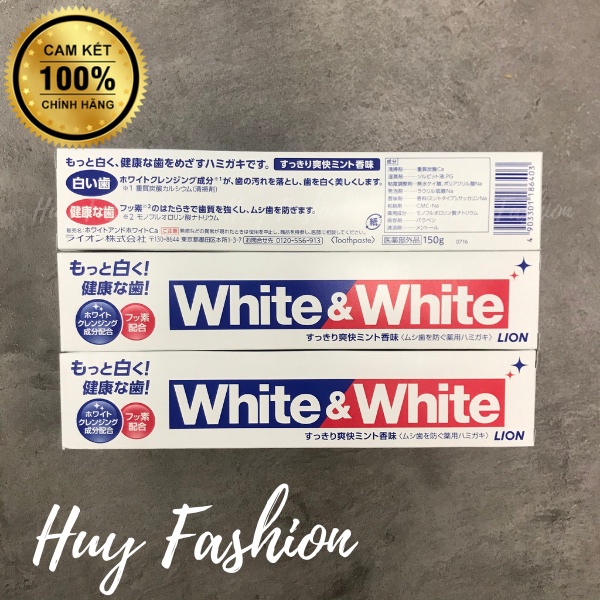 Toothpaste whitening teeth lion Japanese White & White 150g