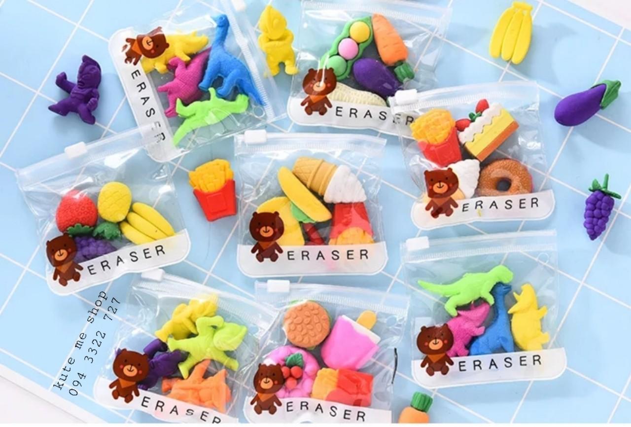 Gôm hình dụng cụ/ thức ăn - 1 set 2 túi