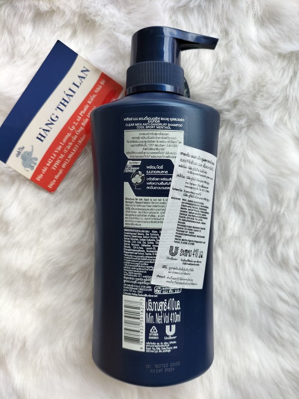 [Hcm]Combo of 2 Bottles of Clear Shampoo (Cool Mint + Clear Men) from Thailand