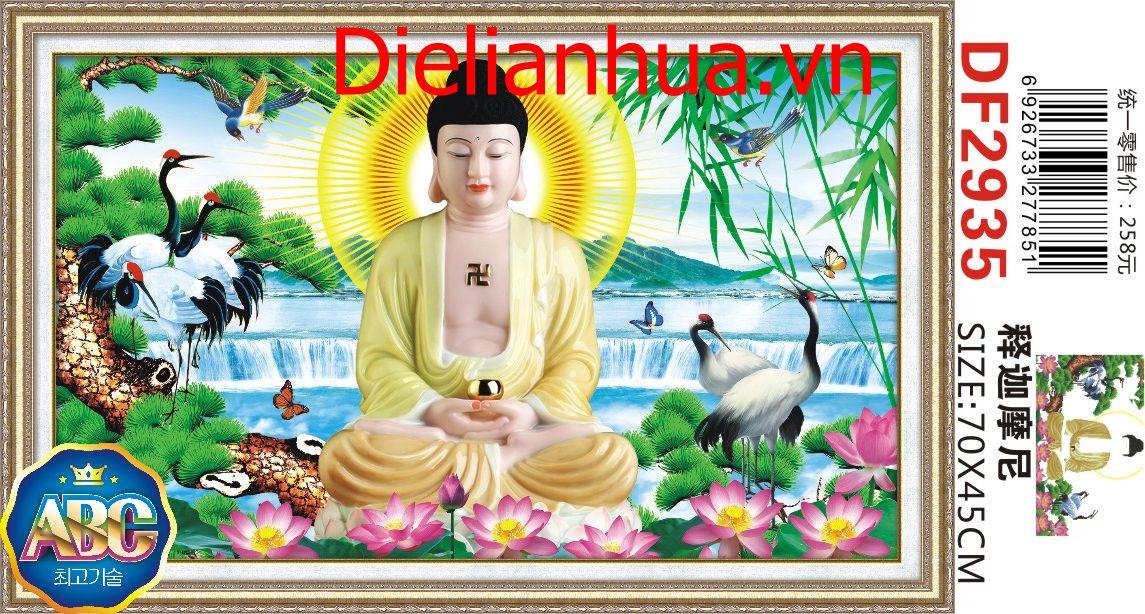 Tranh đính đá phật tổ như lai df2935 kích thước 70 x 45 cm