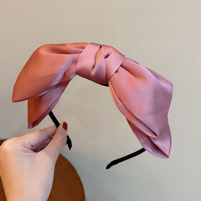 Bờm tóc, băng đô cài tóc đính nơ chất liệu lụa satin cao cấp