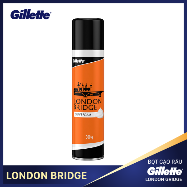 Bọt cạo râu Gillette London Bridge (Cam) dành cho Barbershop 300g nhập khẩu