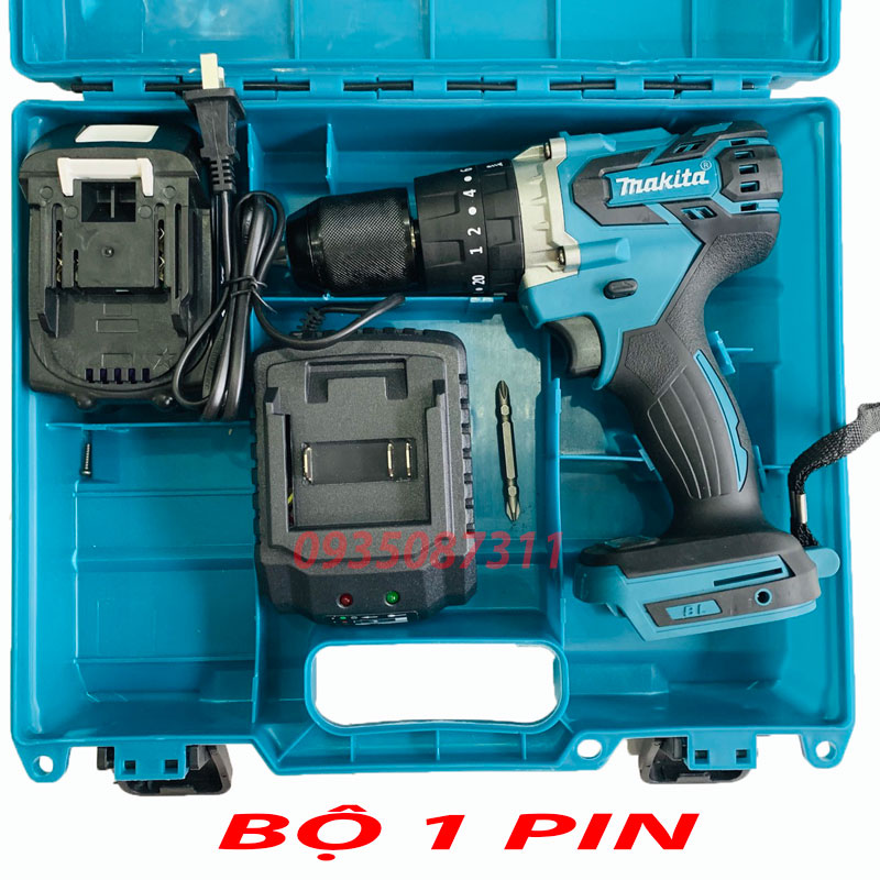 Máy khoan pin makita 21v không chổi than, đầu 13 ly loại 1
