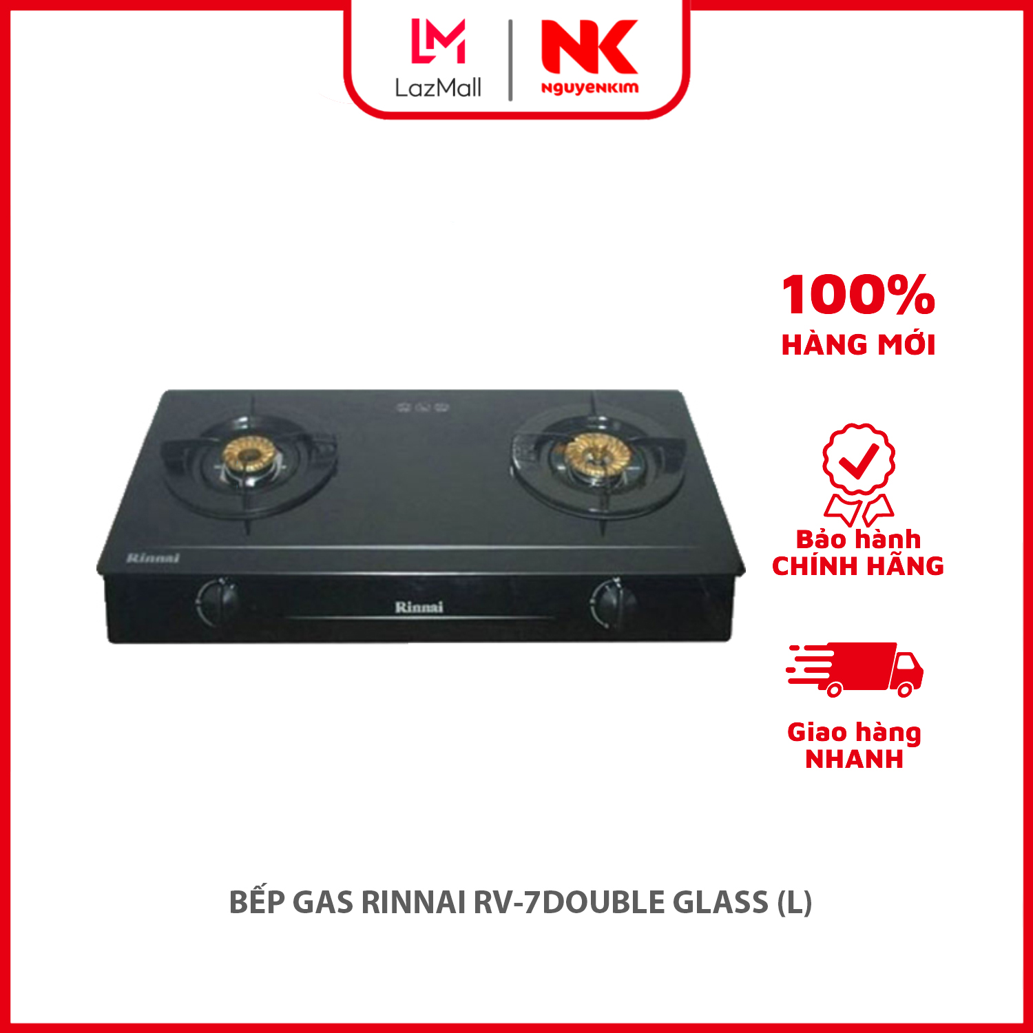Bếp ga rinnai rv-7double glass
